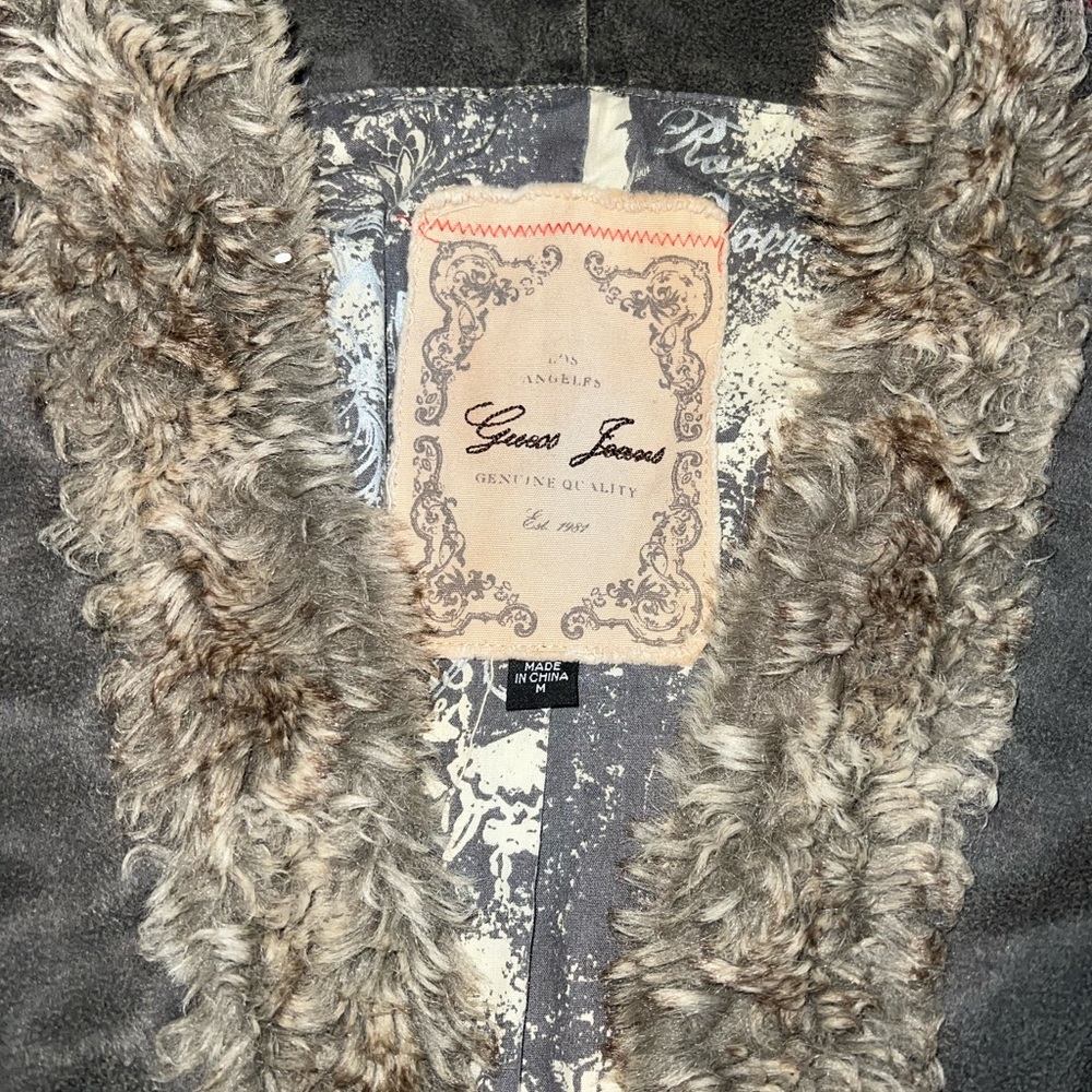 Vintage guess jeans fur vest